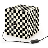 Black White Checker Personalized Lamp
