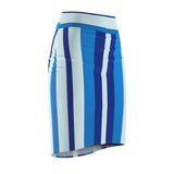 Azure Blue Radiance Women's Pencil Skirt