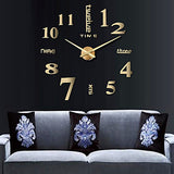Frameless DIY 3D Mirror Wall Clock Large Mute Stickers Home Decoration