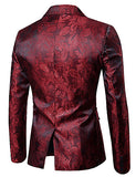 Men's Casual Daily Sophisticated Regular Blazer Floral Print Long Sleeve Polyester Cut Out