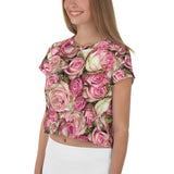 Your Pink Roses All-Over Print Crop Tee