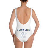 Funny I Can't Look Cat One-Piece Swimsuit