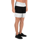 Black White Stripes Men's Athletic Long Shorts