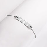 Personalized Cross Engraved Silver Bar Chain Bracelet