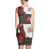 Burnt Crimson Flora Sublimation Cut & Sew Dress