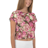 Your Pink Roses All-Over Print Crop Tee