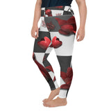 Burnt Crimson Flora All-Over Print Plus Size Leggings