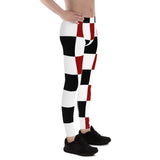 Black Red White Checker Men's Leggings