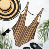 Twine Vertical Stripes One-Piece Swimsuit