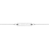 Love You to the Moon and Back Engraved Silver Bar Chain Bracelet