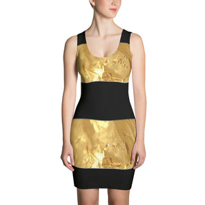 Black Gold Stripes Sublimation Cut & Sew Dress