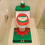 Santa Snowman Deer Spirit Toilet Seat Cover Rug Bathroom Set Paper Towel Cover Home Decor