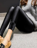 Women's Fleece Lined Legging Solid Colored Modern Style Mid Waist Skinny