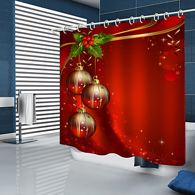 Shower Curtains & Hooks Modern Polyester New Design Holiday Ornaments