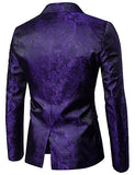 Men's Casual Daily Sophisticated Regular Blazer Floral Print Long Sleeve Polyester Cut Out