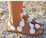 HAJINK Women Bohemia Style Flat Sandals Beach Shoes Flowers Flip Flops