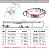 Durable Personalized PU Leather Padded Pet ID Collar Customized Small Medium Large