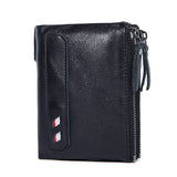 Genuine Leather Unisex Purse Coin Small Bifold Rfid Wallet Money Bag