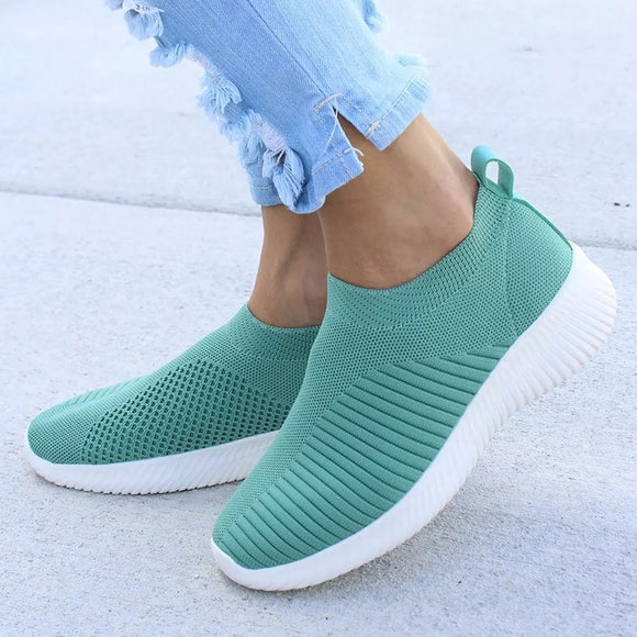 Women Knitting Sock Sneaker Slip On Walking Flat Shoes Loafers