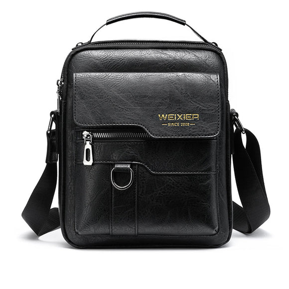 Men Crossbody Shoulder Multi-function Handbags Large Capacity Split Leather Tote Bag