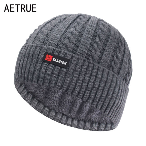 Brand Skullies Beanies Knitted Hat Thick Gorro Bonnet Fur Unisex Hat Cap