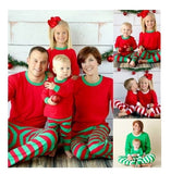 Striped Christmas Family Matching Pajamas Sets Sleepwear Clothes
