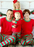 Striped Christmas Family Matching Pajamas Sets Sleepwear Clothes