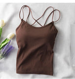 Women Cut Out Bra Bustier Bralette Strappy Cross Blusas Bandage Halter Camis Cropped Top