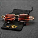 Women Vintage Metal Square Big Frame Rectangle Gradient NX Sunglasses