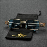 Women Vintage Metal Square Big Frame Rectangle Gradient NX Sunglasses