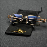 Women Vintage Metal Square Big Frame Rectangle Gradient NX Sunglasses