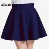 ALSOTO Style Brand Women Elastic Faldas Midi Skirts Mini Short Saia Feminina