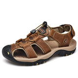 BAOLUMA Men Soft Sandals Comfortable Shoes Leather Big Size Roman