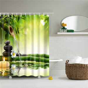 NYYBXFKDD Printed 3d Shower Curtains Waterproof Polyester Fabric Washable Bathroom Hooks Accessories